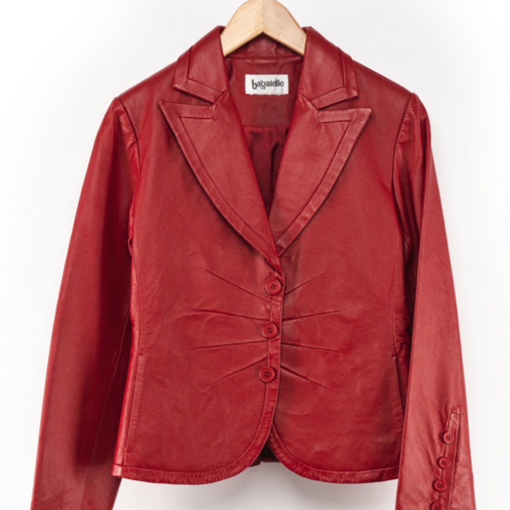 Vintage Jacket Womens Red Leather Jacket